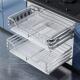 四季 厨房拉篮收纳碗篮 沐歌拉篮厨房整体橱柜304不锈钢双层抽屉式