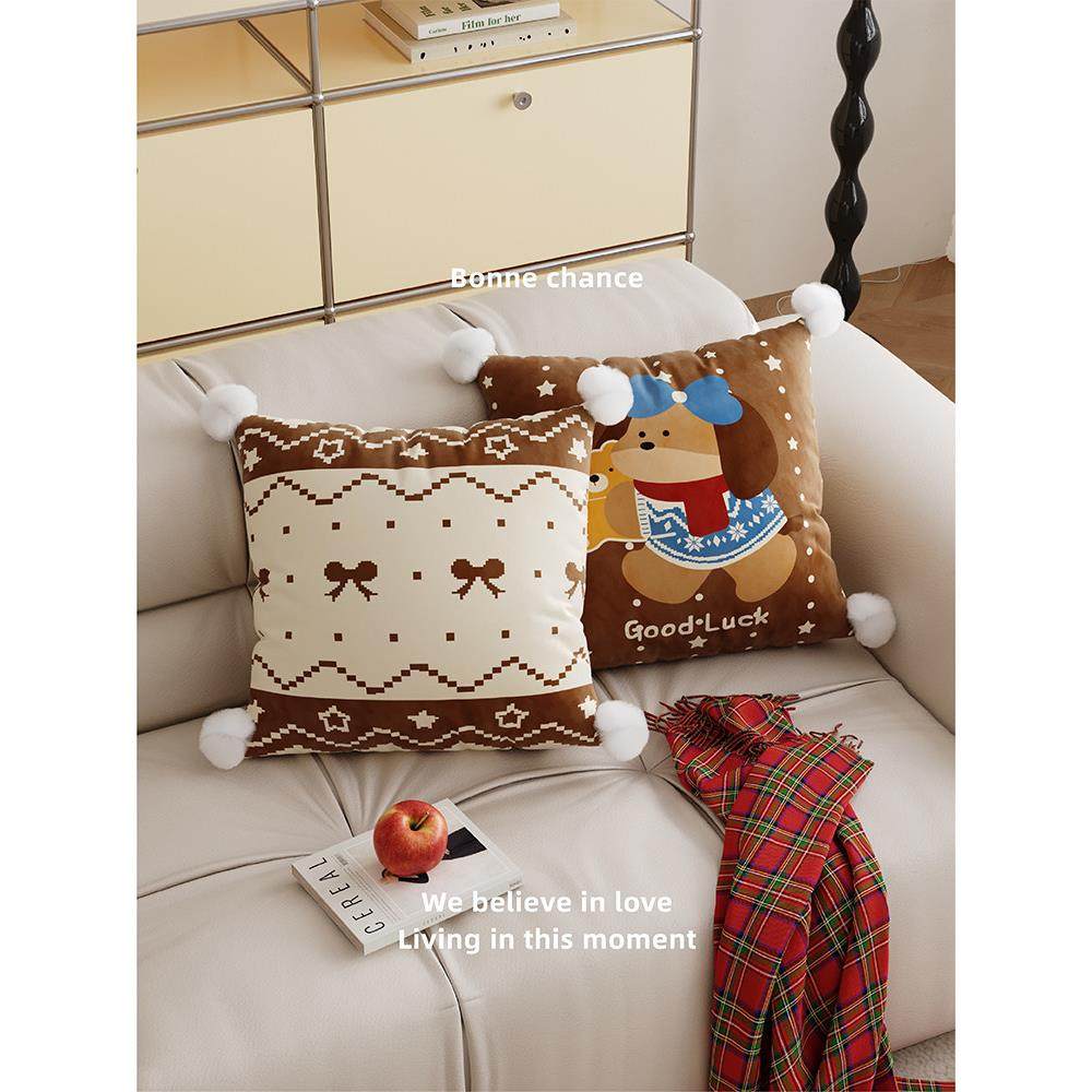 美拉德新年小狗枕头客厅沙发枕套枕头床靠垫长靠背没有核心,居家布艺,靠垫/抱枕,淘宝优惠券,粉丝福利购,淘宝优惠卷