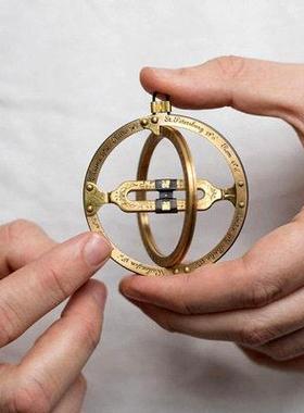 奥地利Kala环式日晷仪环形吊坠纯铜男生家具饰品手工礼品创意摆件
