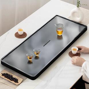 茶盘客厅家用石头轻奢现代高端办公室整块天然乌金石茶台茶海定制