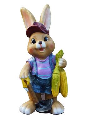 幼儿园户外园林树脂雕塑摆件田园彷真动物创意卡通兔子庭院子装饰