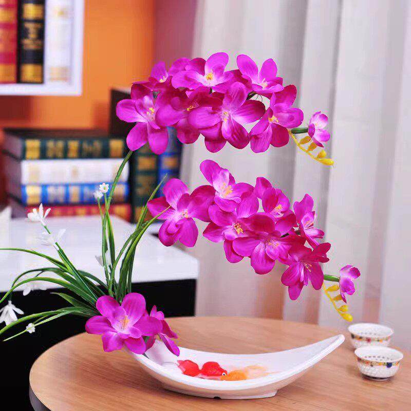 蝴蝶兰仿真花摆件小盆栽假花装饰品家居客厅桌面玄关绿植摆设花