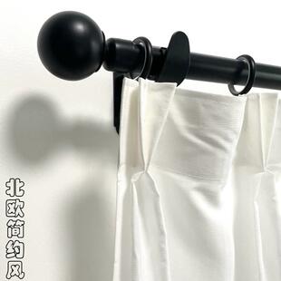 窗帘杆罗马杆双杆支架双层窗帘轨道杆子加厚打孔静音窗杆挂钩单杆