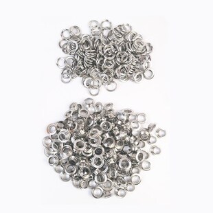 帆布扣气眼银色金属扣眼圆形不锈钢色鸡眼铆钉扣吊牌平面气眼扣高