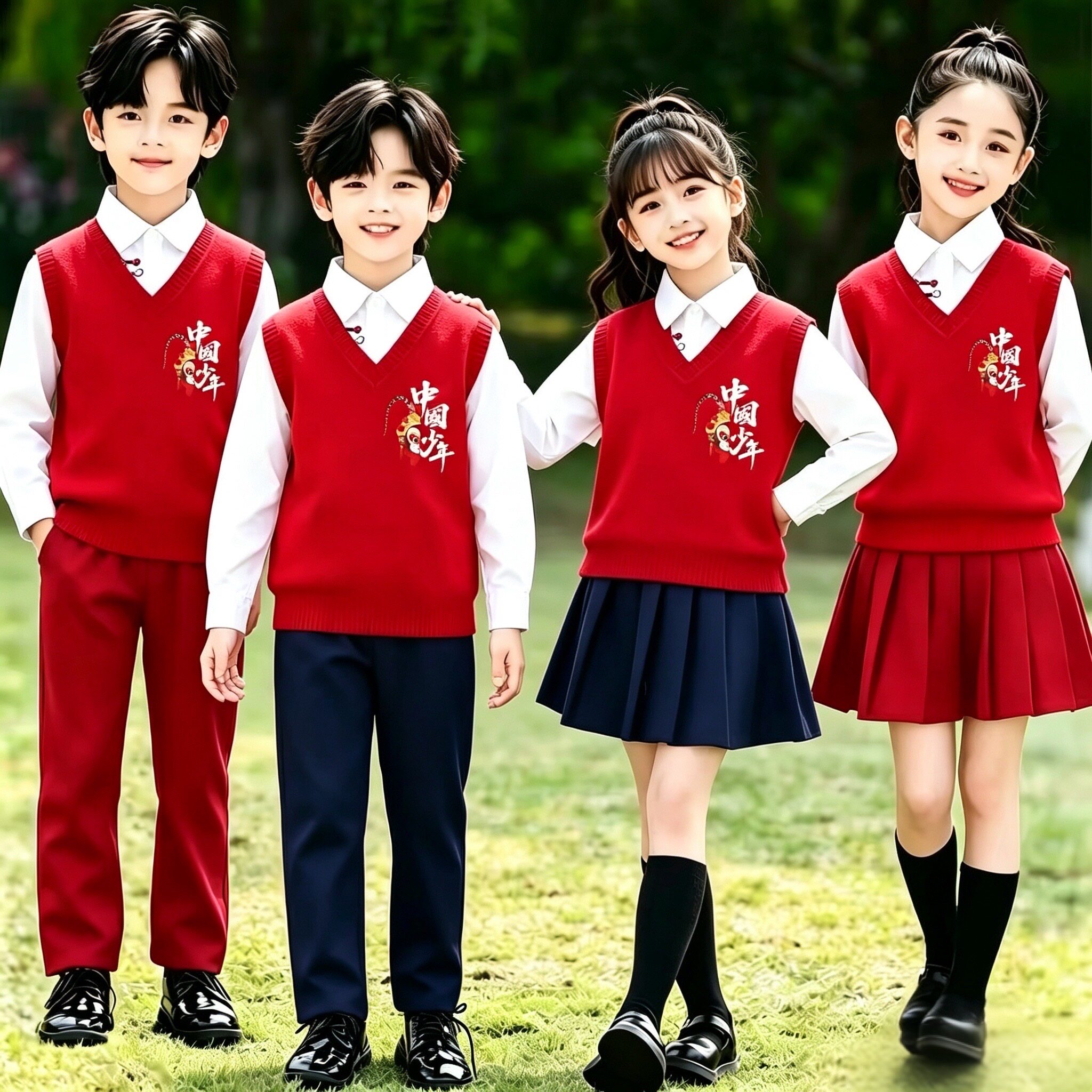 儿童大合唱演出服小学生诗歌朗诵比赛表演服幼儿园毕业照班服套装