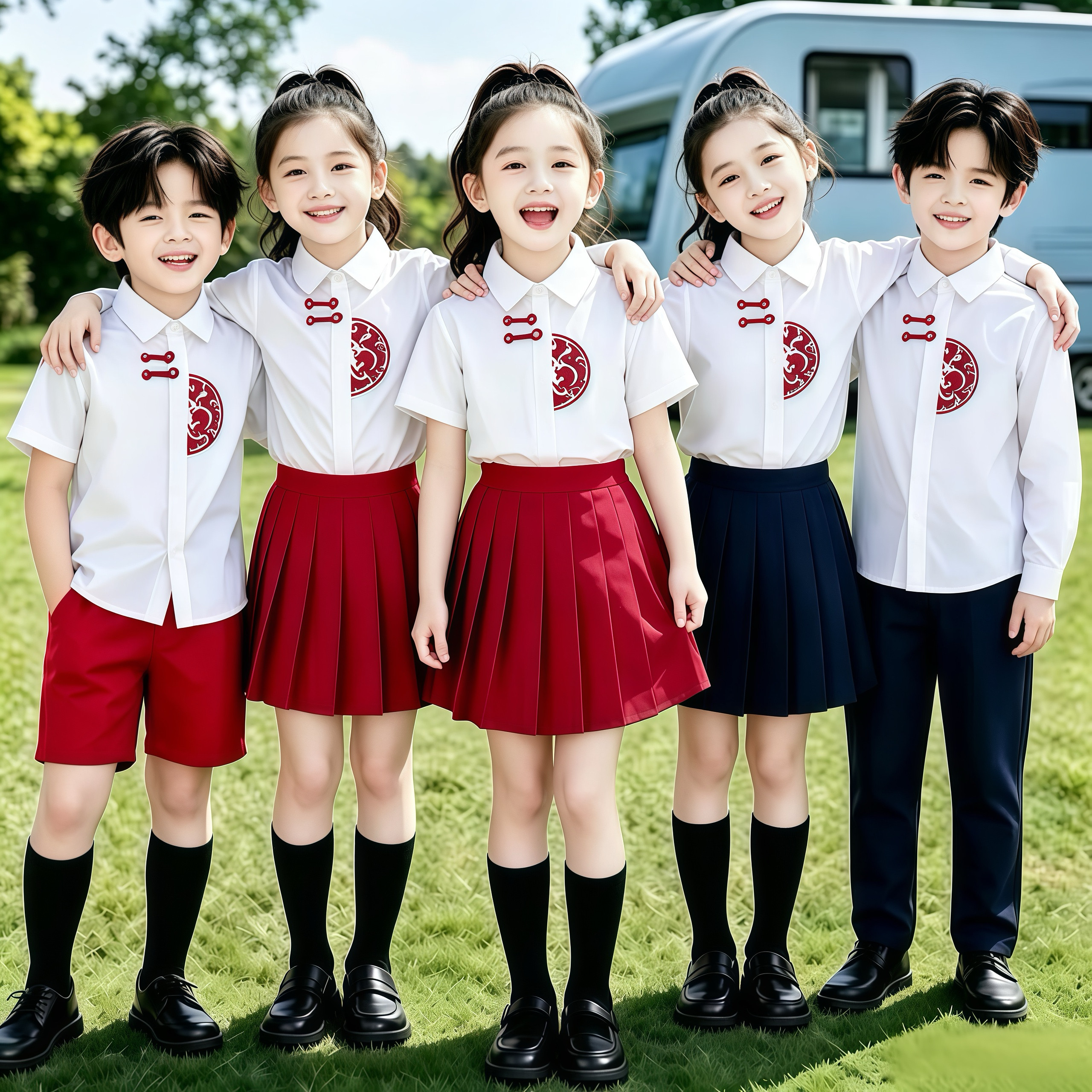 小学生大合唱表演服英伦风校服班服朗诵演出服儿童幼儿园园服套装