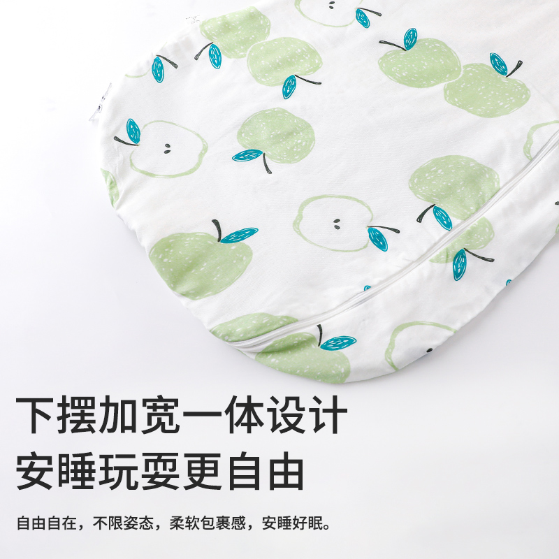 新生婴儿纱布睡袋夏季宝宝防踢被儿童一体式防着凉防惊跳神器夏天