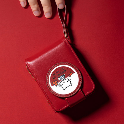 卡通可爱皮质卡包新款HelloKitty女士多卡位证件收纳包卡套零钱包