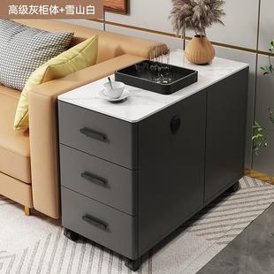 沙发边柜侧边柜客厅家用小茶几玻璃轻奢简约现代小桌子可移动边几