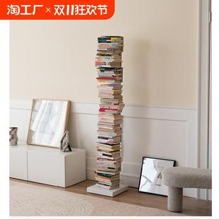 书柜客厅角落一体靠墙书本收纳架 隐形书架落地置物架铁艺简易立式