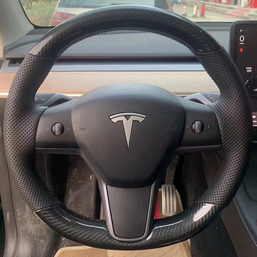 特斯拉model3/Y真皮方向盘套
