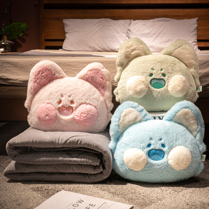 嘟嘟喵抱枕被子两用嘟嘟猫小毛毯子二合一午睡枕头汽车用冬季加厚