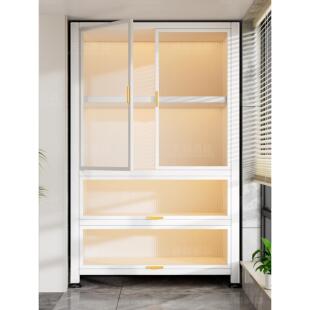 家用钢制阳台柜储物柜一体靠墙防水防晒收纳柜落地多层杂物置物架