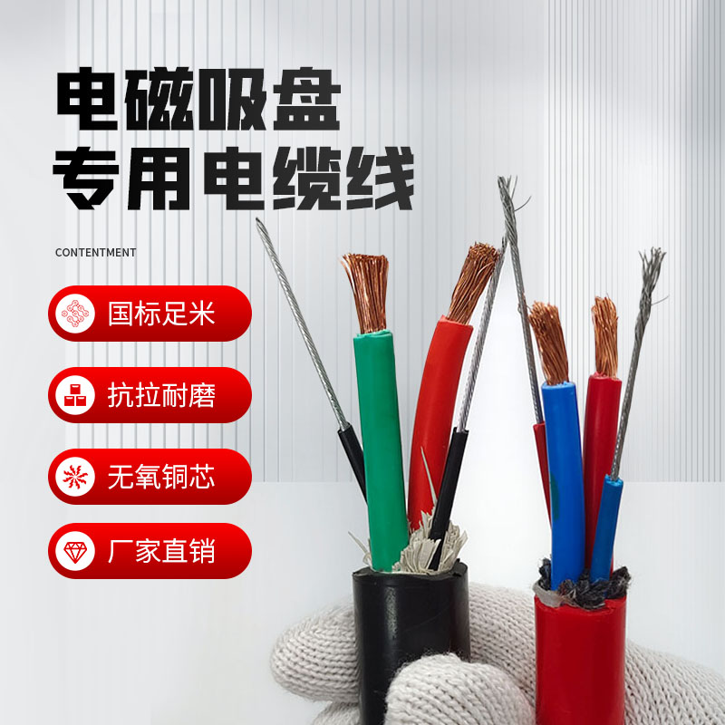 起重机行车电磁吸盘2芯圆电缆线 国标铜芯210/16/25/35平方铜线