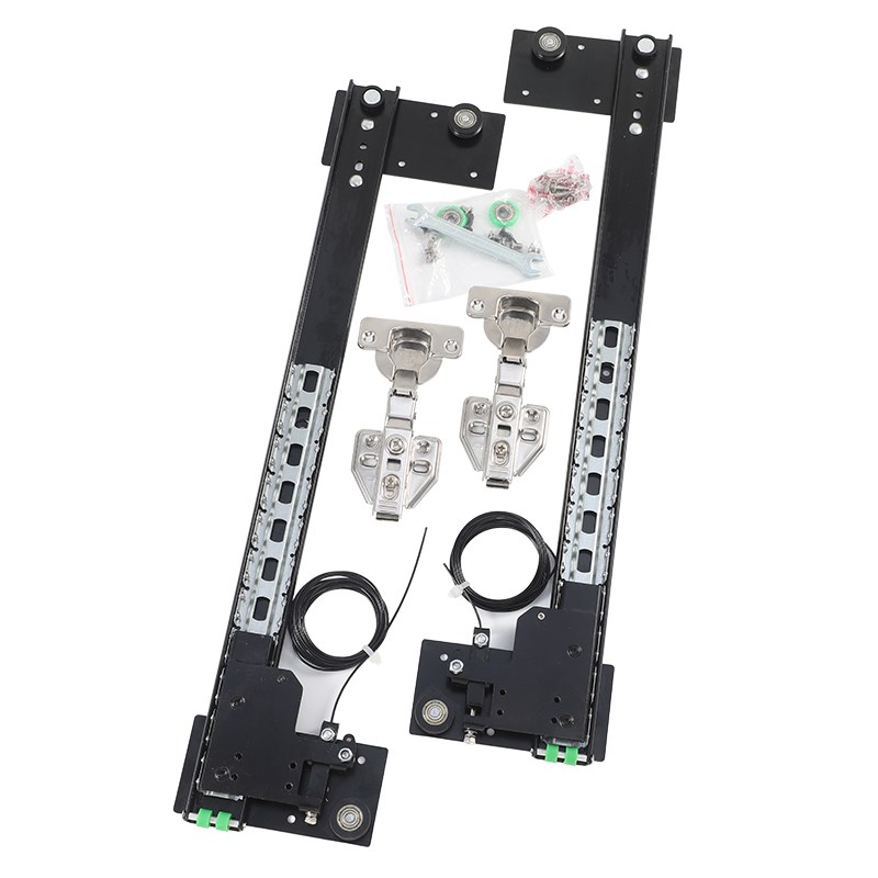 隐藏回旋门轨道衣橱柜门侧装倒插入式伸缩折叠滑轨口袋门五金配件