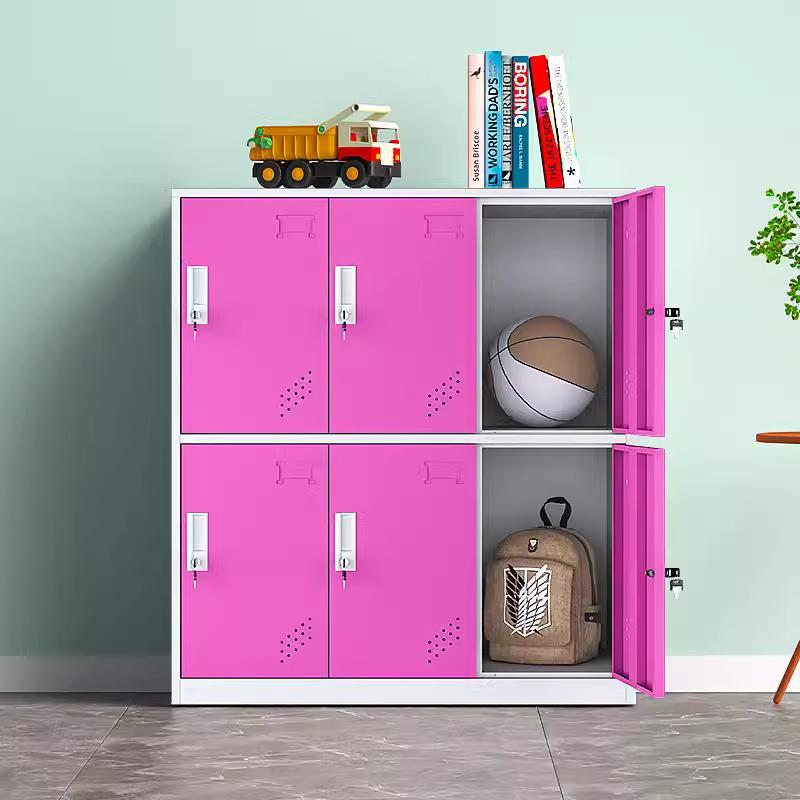 彩色更衣柜幼儿园书包柜中小学生带锁收纳柜子学校教室班级储物柜