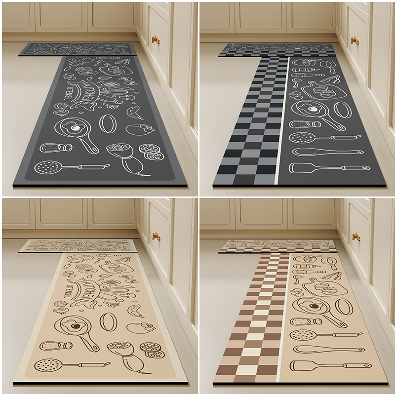 高级感厨房地垫硅藻泥吸水吸油免洗门垫防水防油防滑脚垫耐脏地毯