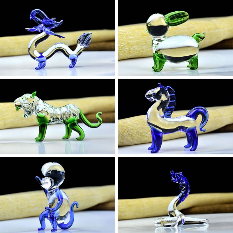 水晶十二生肖鼠牛虎兔龙蛇马羊猴鸡狗猪摆件马精致轻奢简约全家福