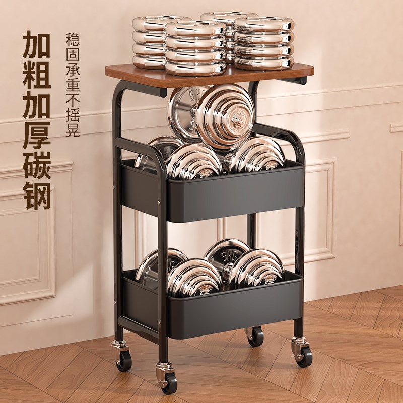 中古风小推车置物架复古茶几床头移动餐车客厅沙发边几零食收纳架