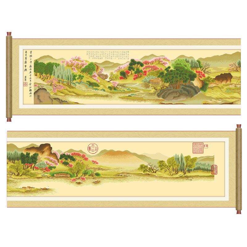 溪山春晓图十字绣2024新款高级感客厅现代山水风景名画大气手工绣