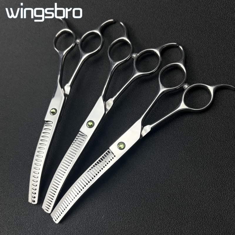 wingsbro专业宠物美容打薄剪不锈钢材质狗狗修毛剪毛牙剪鱼骨剪