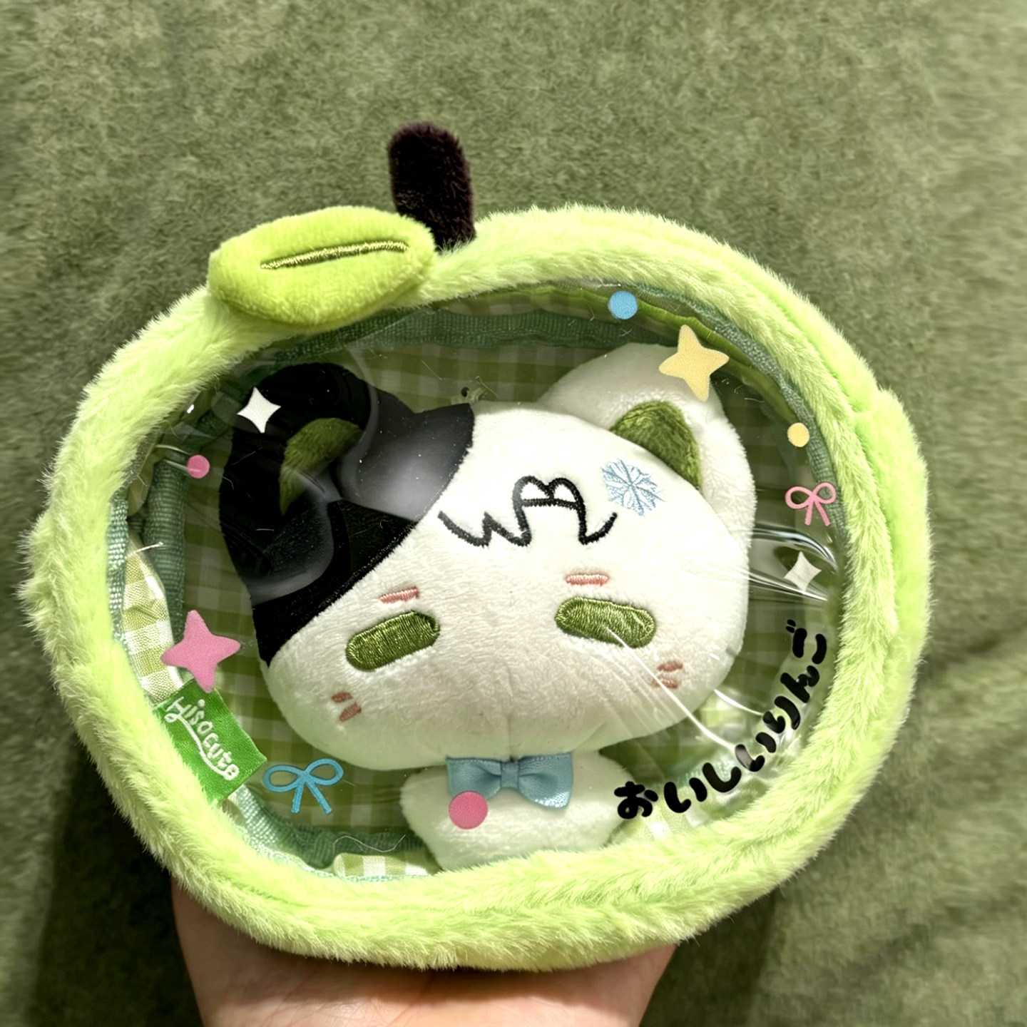 苹果透明娃娃收纳包10cm二次元