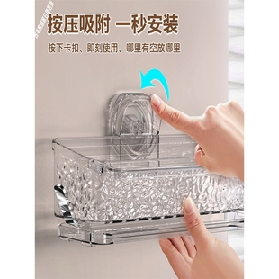 水龙头置物架吸盘免打孔厨房家用水槽沥水架海绵抹布多功能收纳