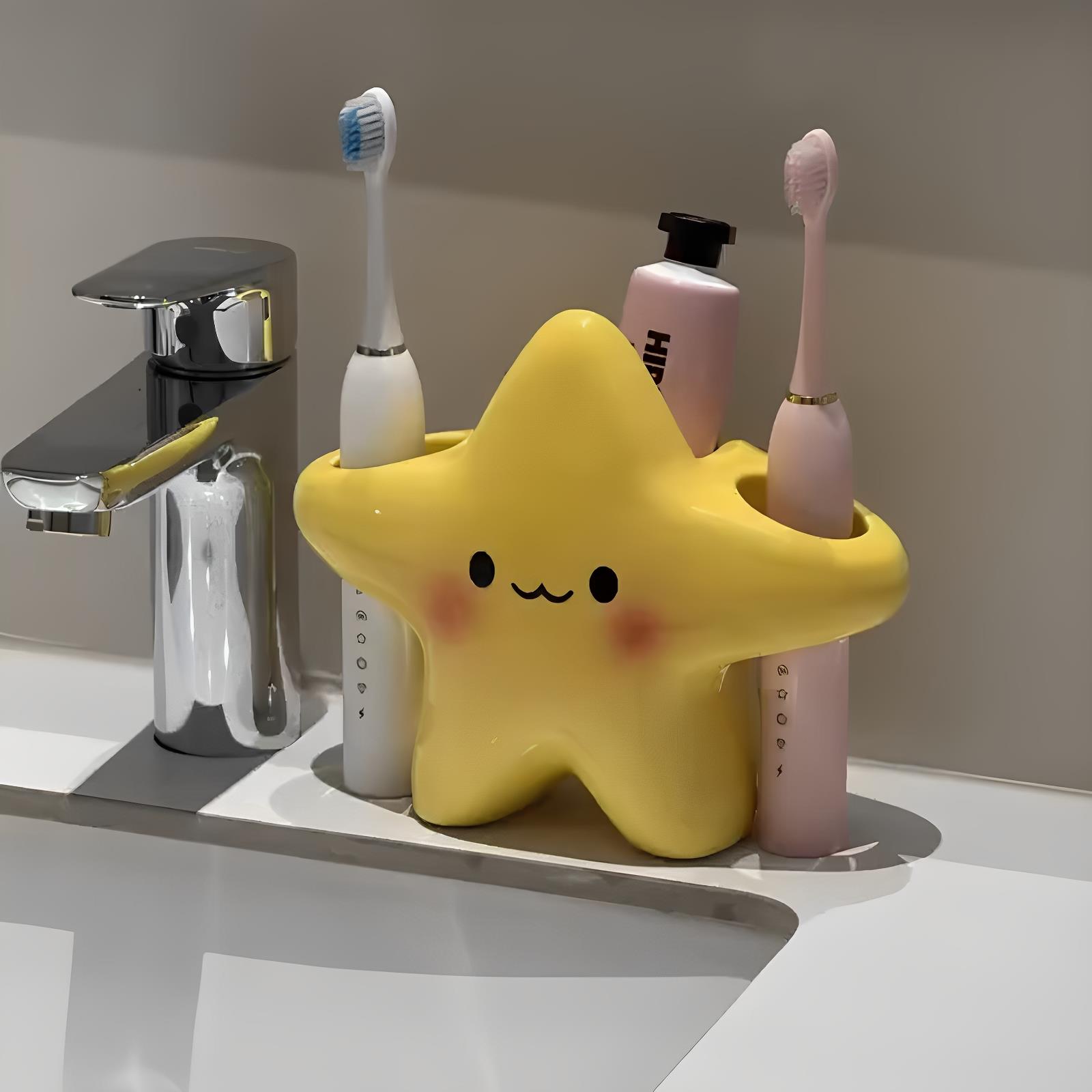 星星牙刷架卫生间家用收纳筒桌面