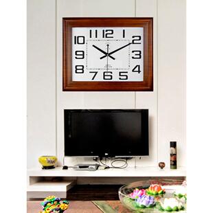 北极星超大尺寸夜光挂钟长方形时钟中式客厅静音办公家用石英钟表