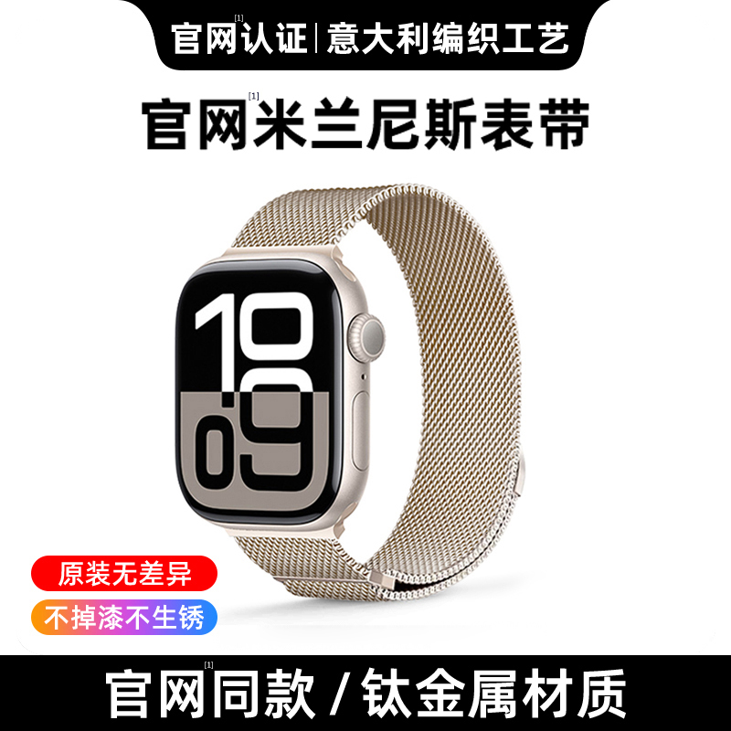 适用苹果手表S11米兰尼斯手表带