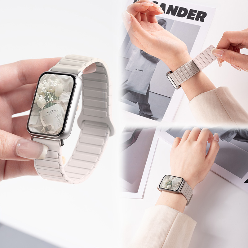 张婧仪同款适用小米新款手环9pro表带watch5原装替换8pro手表腕带4磁吸硅胶透气手链男女款智能运动夏季配件