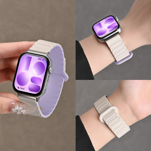 适用华为Fit5磁吸硅胶表带透气