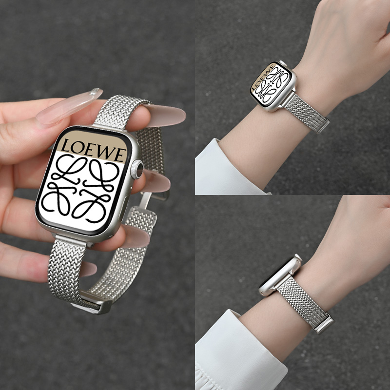 适用AppleWatch麦穗表带秋冬金属