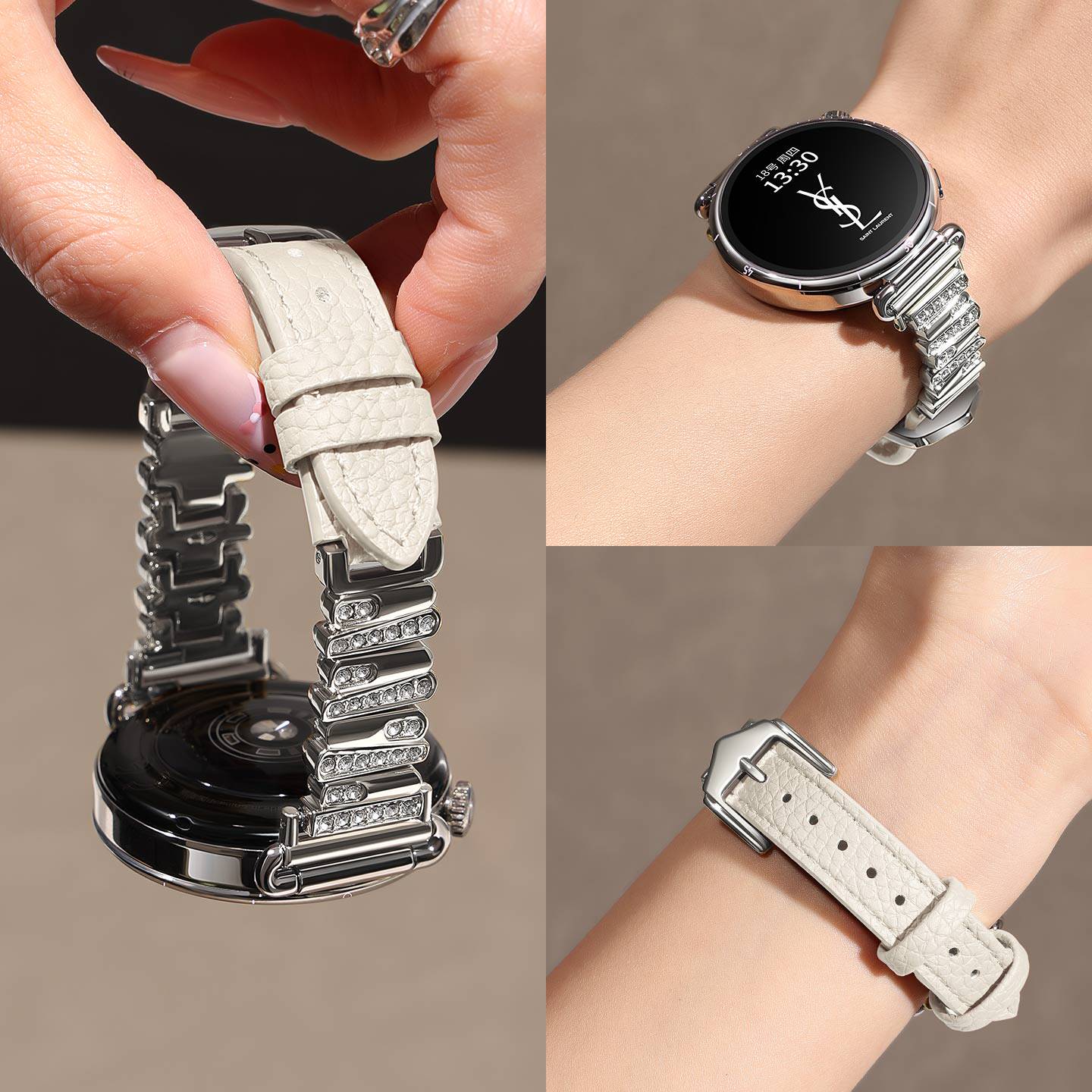 适用小米watchs4表带s5手表创意不规则皮质新款xiaomi s4sport智能运动s3腕带女生41mm专用金属表链高级感女