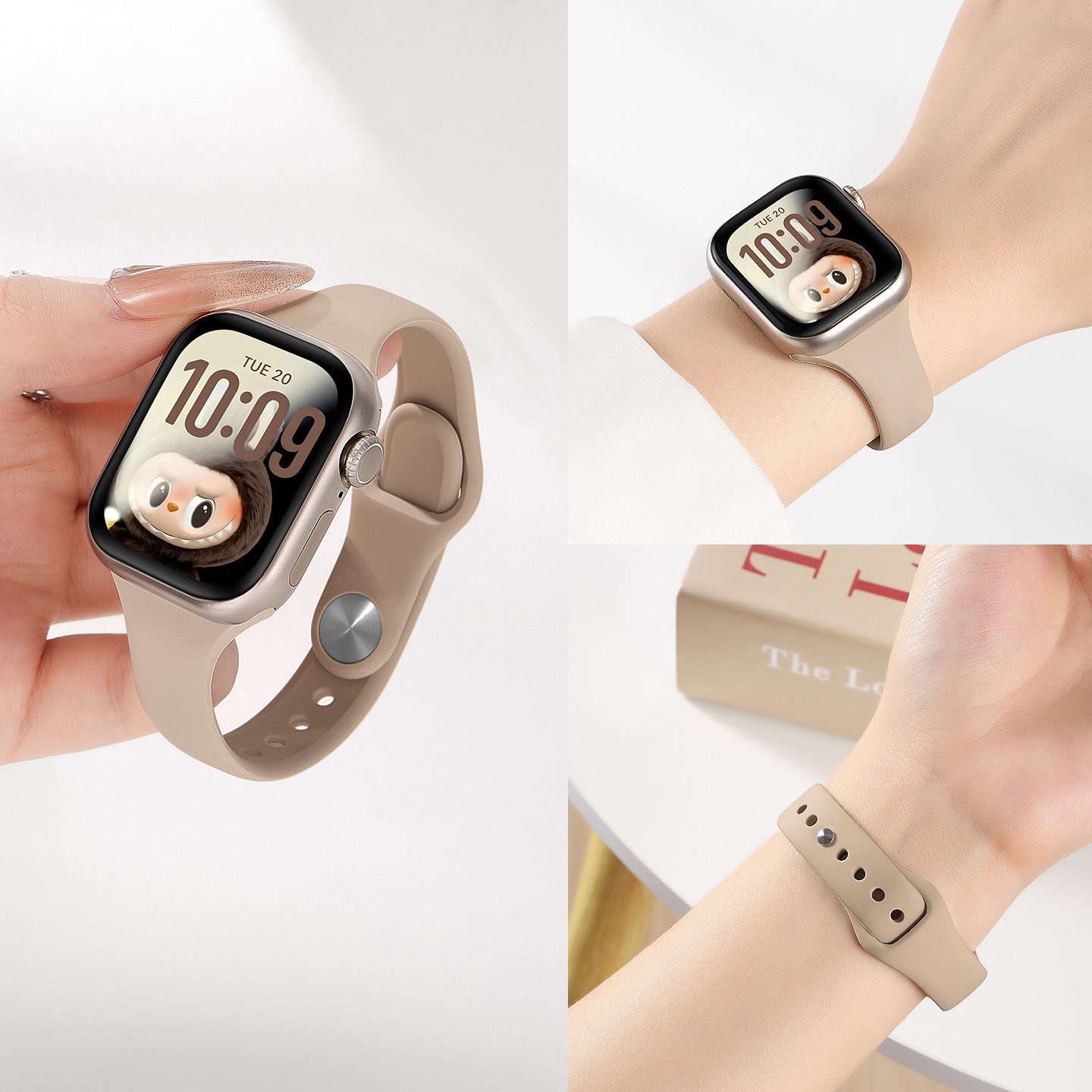戴界适用苹果手表S10表带专用watch10手表带applewatch9新款反扣S8硅胶S7腕带ultra2女款SE运动智能专用夏季