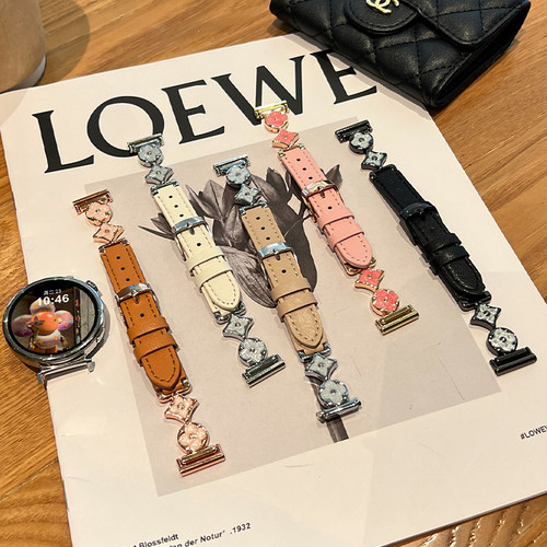 适用华为gt5四叶草拼真皮表带