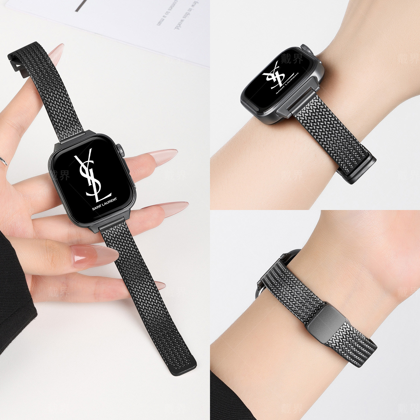 麦穗磁吸卡扣适用华为手表fit4表带watch4pro版智能fit3手表带高级感运动春夏季替换带透气腕带金属女配件男