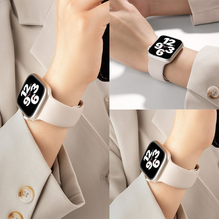 适用ApplewatchS10表带苹果手表iwatch9运动s8液态硅胶s7代高级感原装替代腕带s6质感透气s5耐用ultra2男女款