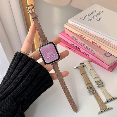 适用于苹果手表表带爱马真皮气质