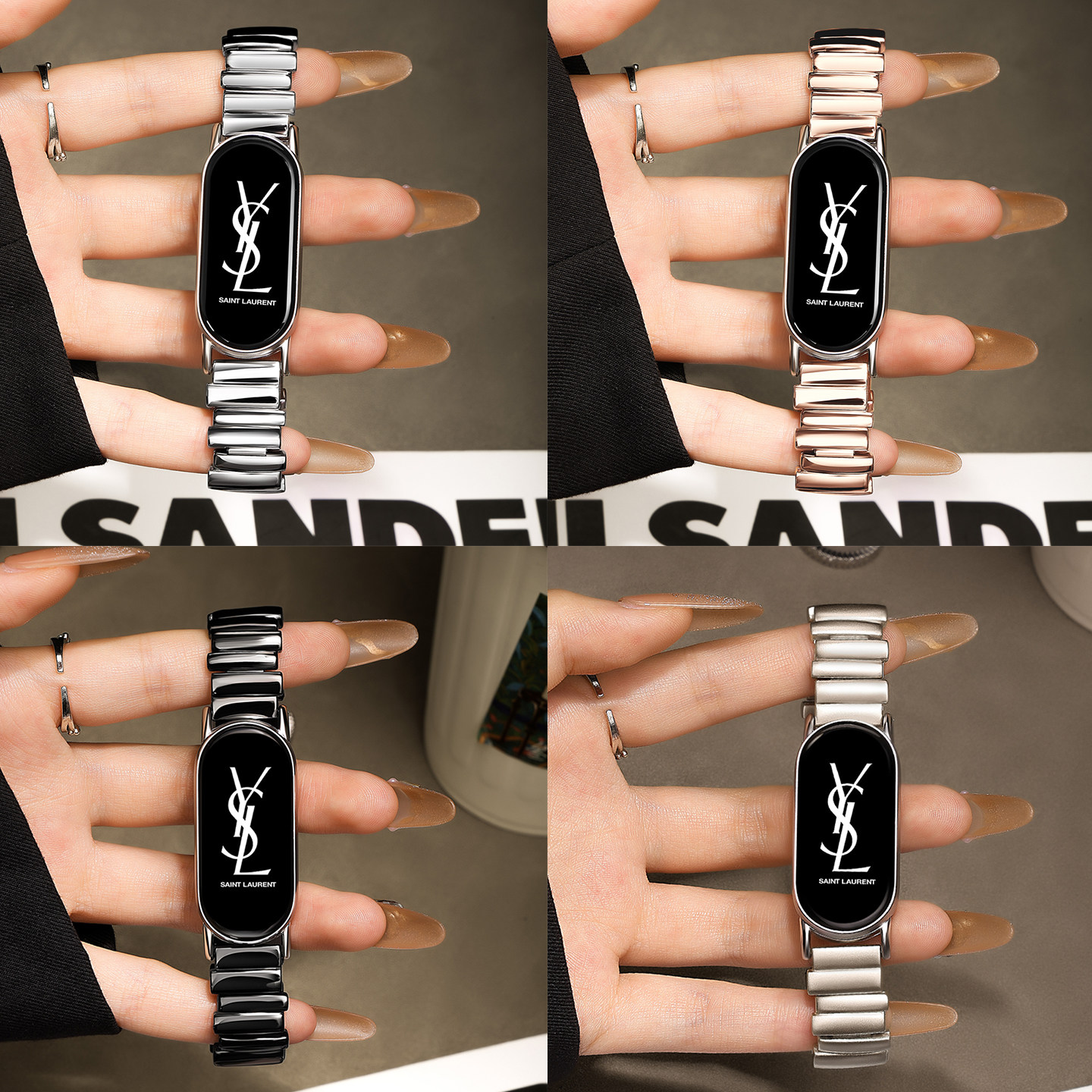 新款适用小米10手环9表带8代表链女生运动智能手表带八九代腕带高级nfc版腕带夏天替换原装不规则金属钢带