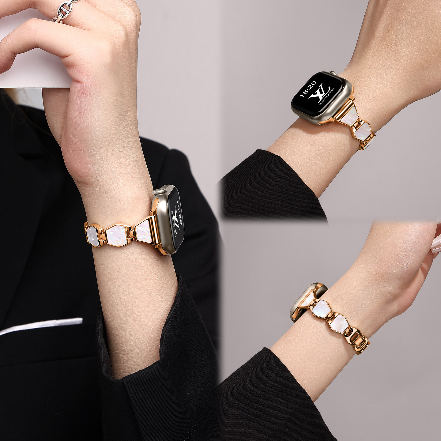 适用苹果iwatch手表s11表带女生图片