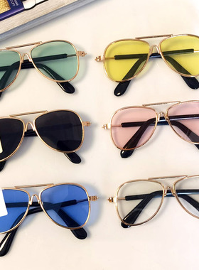 跨境爱心眼镜猫咪墨镜防紫外线眼镜潮流酷配饰金属眼镜宠物用品太