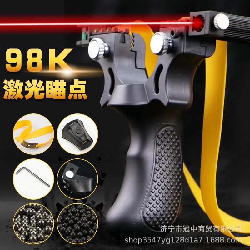 跨境新款98K激光瞄准扁皮免绑快压弹弓架户外实战高精准专业厂家