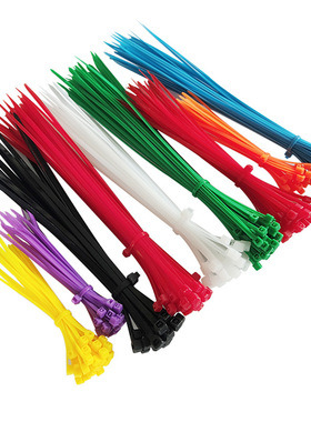 跨境4*150彩色扎带尼龙自锁式绑扎带黄色红色绿色蓝色束线带