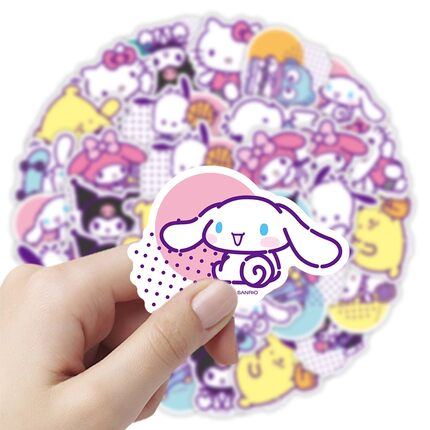 【大图释官方授权】三丽鸥hellkitty卡通可爱贴纸玉桂狗美乐蒂酷洛米贴画纸咕卡正品书皮贴纸行diy李箱装饰