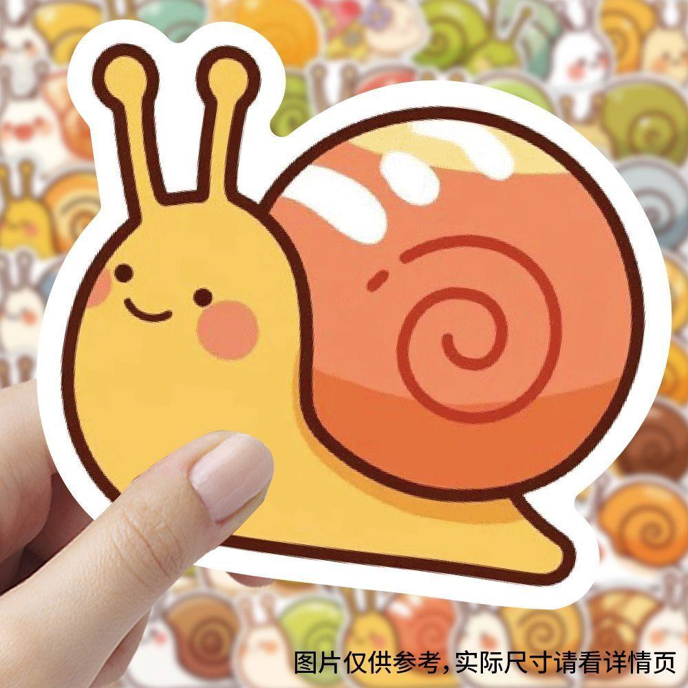 【大图释官方授权】126张可爱卡通小蜗牛贴纸趣味创意笔记本行李箱手机壳玩具手账diy自粘标签装饰贴画防水贴