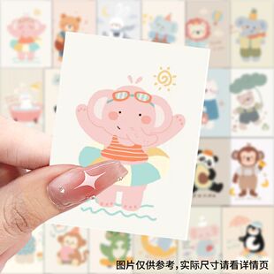 【大图释官方授权】126张森系小动物可爱卡通动画小猪小熊猫diy装饰手账本玩具行李箱手机壳标签立体贴画贴纸