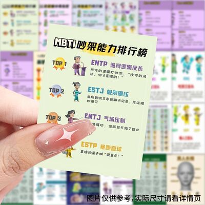 【大图释官方授权】126张爆款MBTI属性图贴纸16型人格类型详解卡通diy自粘行李箱玩具标签手账素材手机壳贴纸