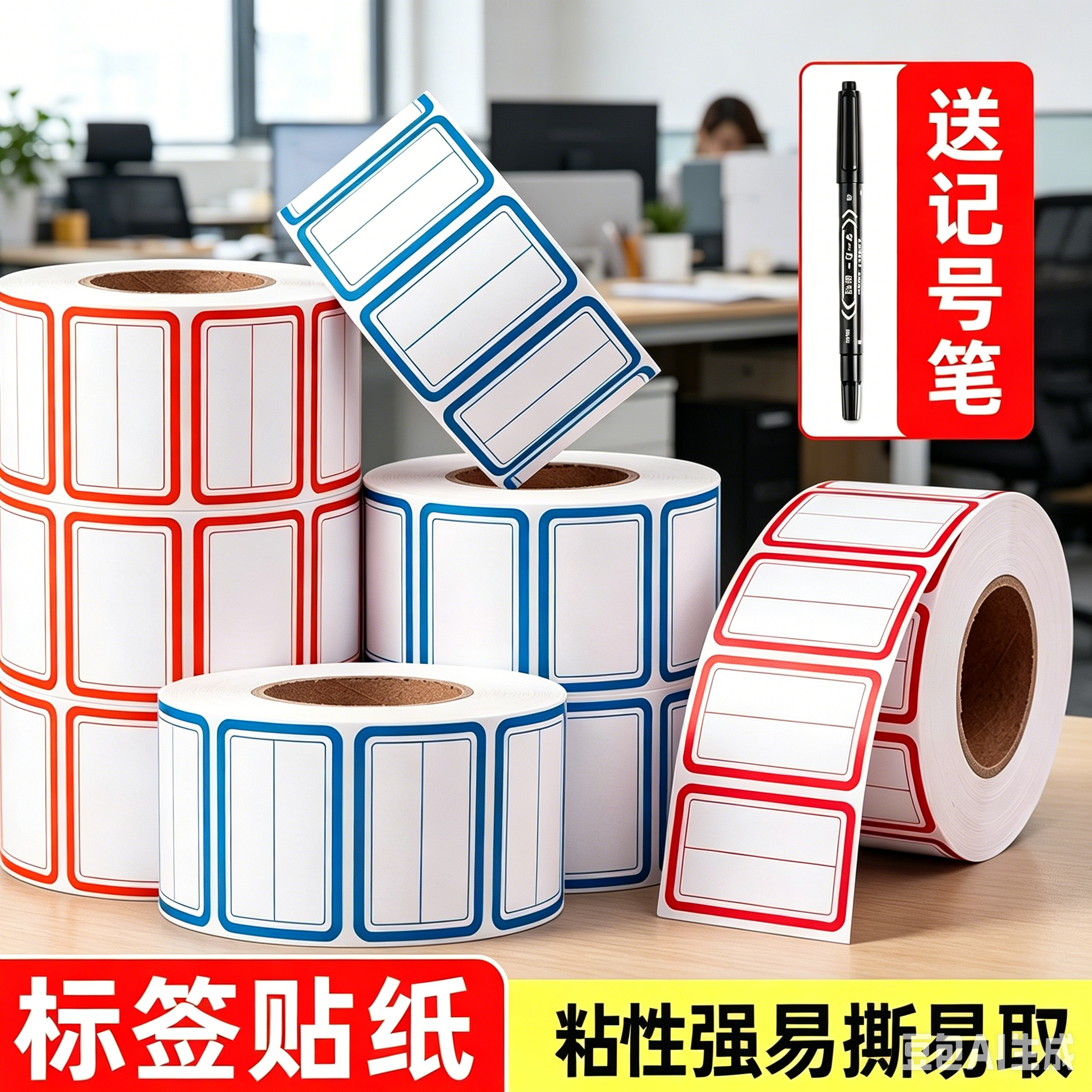 不干胶标签贴纸标签纸可手写自粘性便签贴纸可爱防水标签贴姓名贴商品空白标价贴小号记号标记贴分类纸口取纸