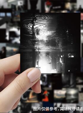 【大图释官方授权】206张黑色系背景图氛围感贴纸diy桌面拍照手账素材自粘手机行李箱标签立体不干胶立体贴画